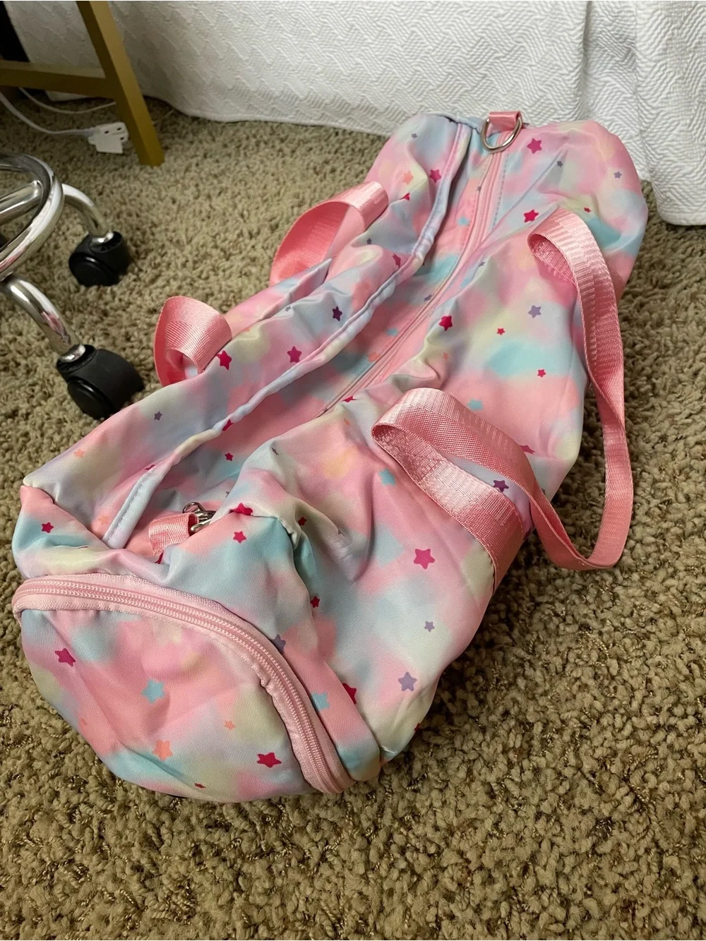 Kids Pink Star Pattern Duffel Bag